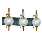Classic Vintage Round Textured Glass Bathroom Vanity Light