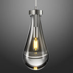 Raindrop Clear Solid Glass Adjustable Suspension Cord Pendant Light