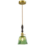 Farmhouse Vintage Textured Glass Hanging Pendant Light