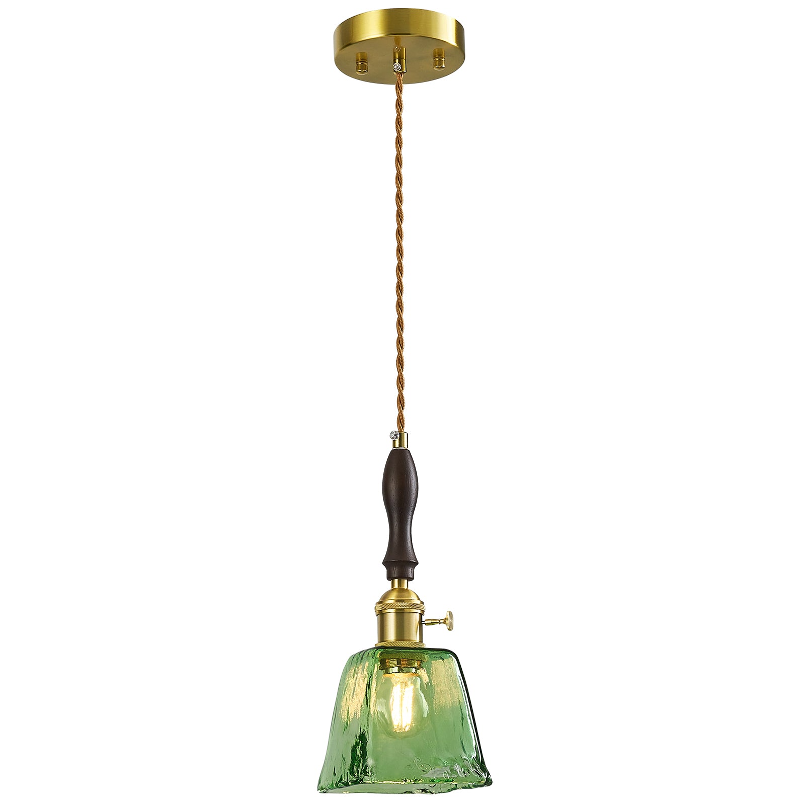 Farmhouse Vintage Textured Glass Hanging Pendant Light