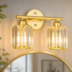 Modern Linear Fluted Crystal Bathroom Vanity Light