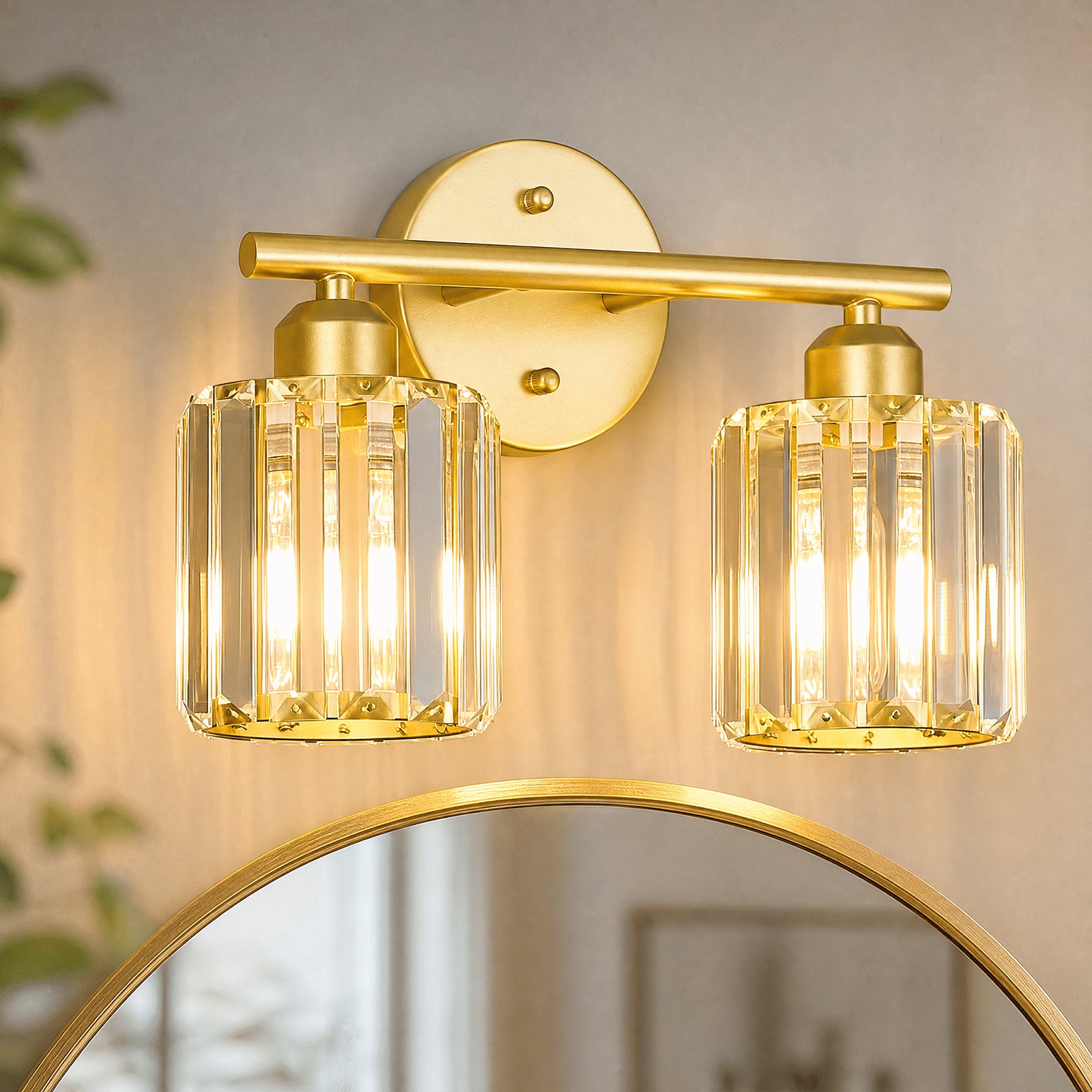 Modern Linear Fluted Crystal Bathroom Vanity Light