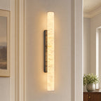 Slim Cylinder Natural Stone Alabaster LED Wall Light for Hallways