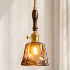 Farmhouse Vintage Textured Glass Hanging Pendant Light