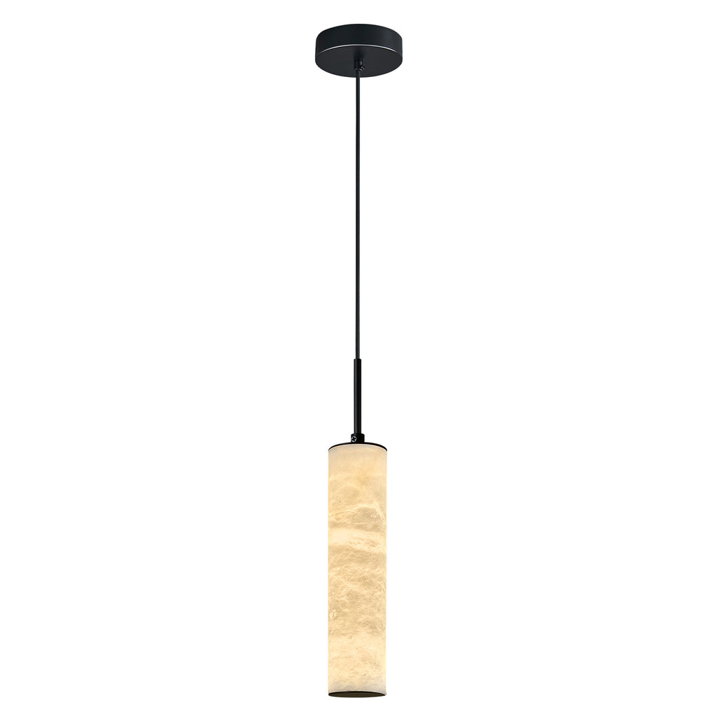 Natural Alabaster Marble Long Tube LED Pendant Light
