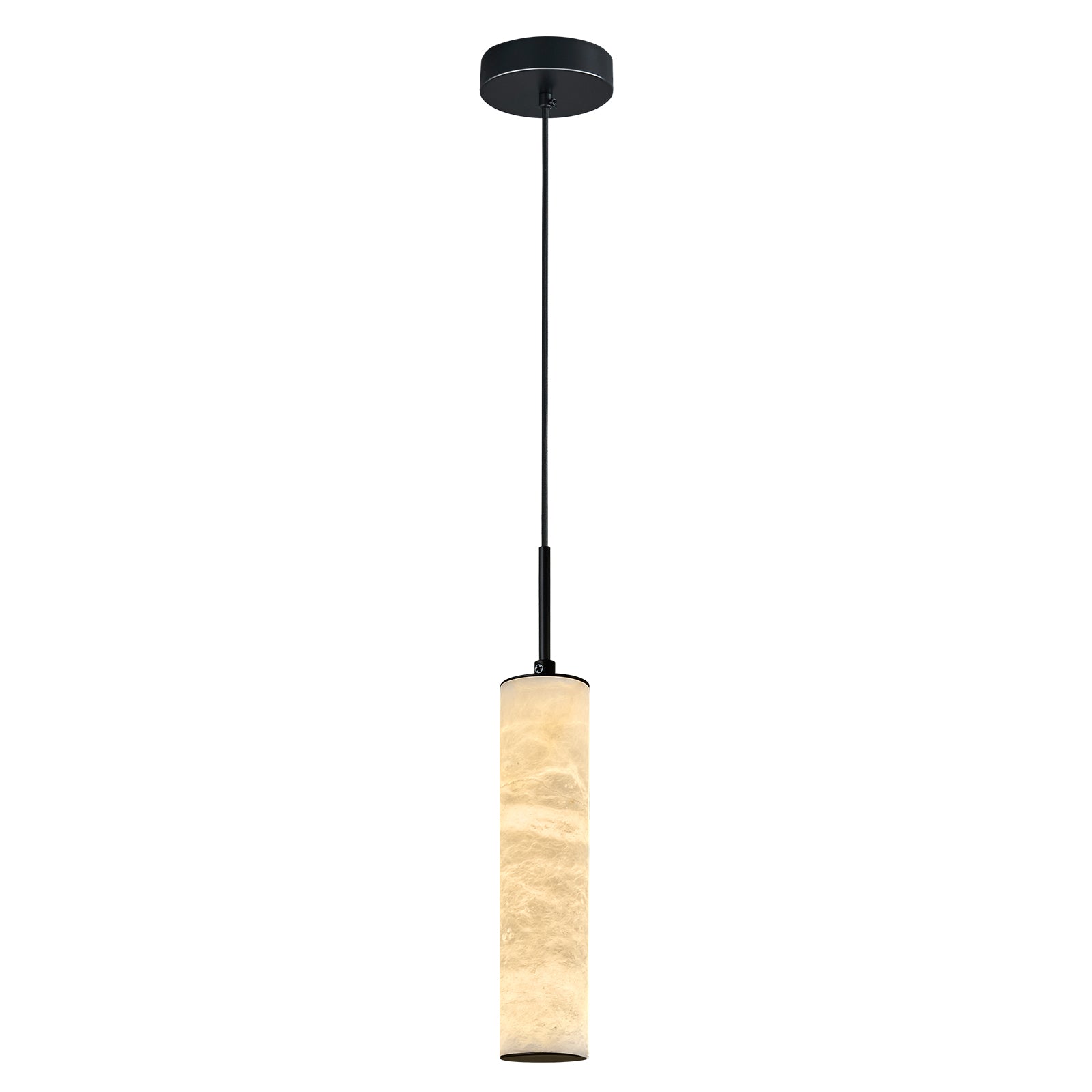Natural Alabaster Marble Long Tube LED Pendant Light
