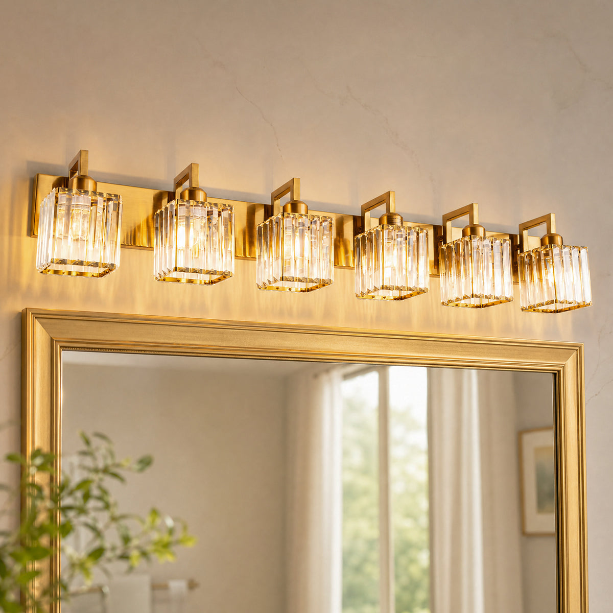Modern Minimalist Vertical Rectangular Crystal Vanity Light