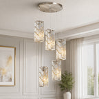 Luxury Frame Rectangular Crystal Linear Pendant Light