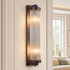 Modern Vertical Fluted Crystal LED Wall Sconce