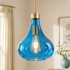 Modern Teardrop Shaped Glass Hanging Single Pendant Light