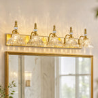 Vintage Clear Flower Glass Shade  Bathroom Vanity
