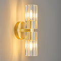Modern Luxury Vertical Double Cylinder Fluted Crystal Wall Sconce