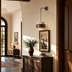 Wabi Sabi Tiered Travertine LED Wall Sconce