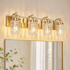 Contemporary Luxury Cylinder Fluted Glass Vanity Light