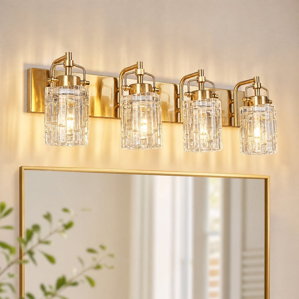 Contemporary Luxury Cylinder Fluted Glass Vanity Light