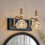 Vintage Embossed Textured Glass Curved Metal Arm Bathroom Vanity Light