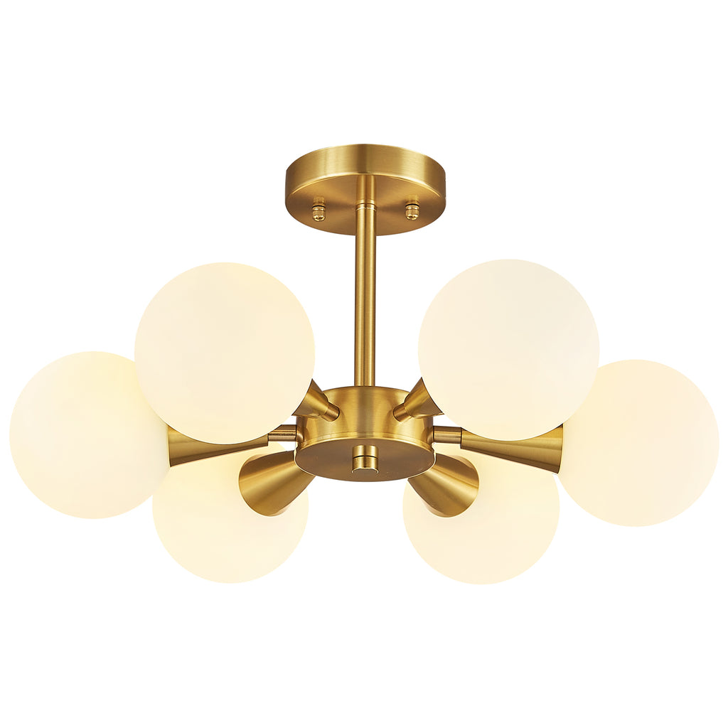 Mid Century Modern with Milk White Glass Lampshade Ceiling Light