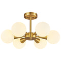 Mid Century Modern with Milk White Glass Lampshade Ceiling Light