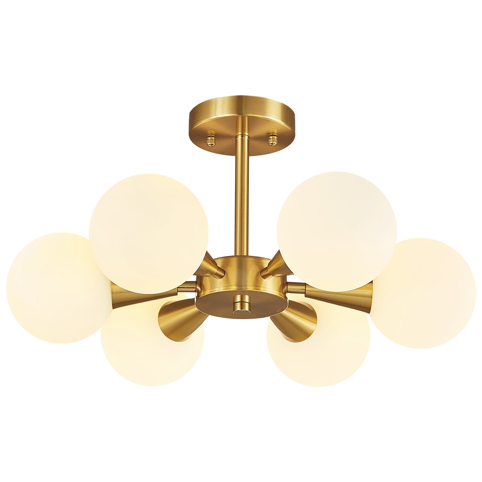 Mid Century Modern with Milk White Glass Lampshade Ceiling Light