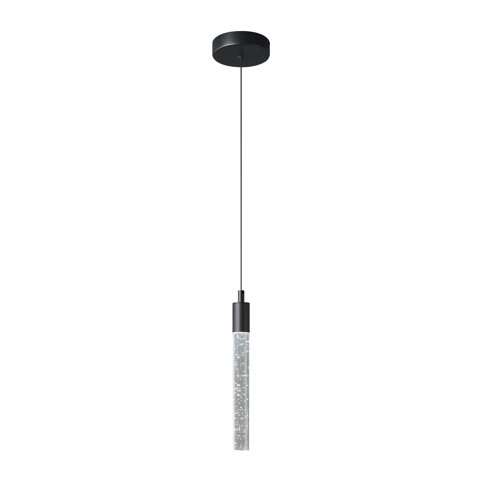 Modern Cylinder Bubble Linear Hanging Crystal LED Pendant Light