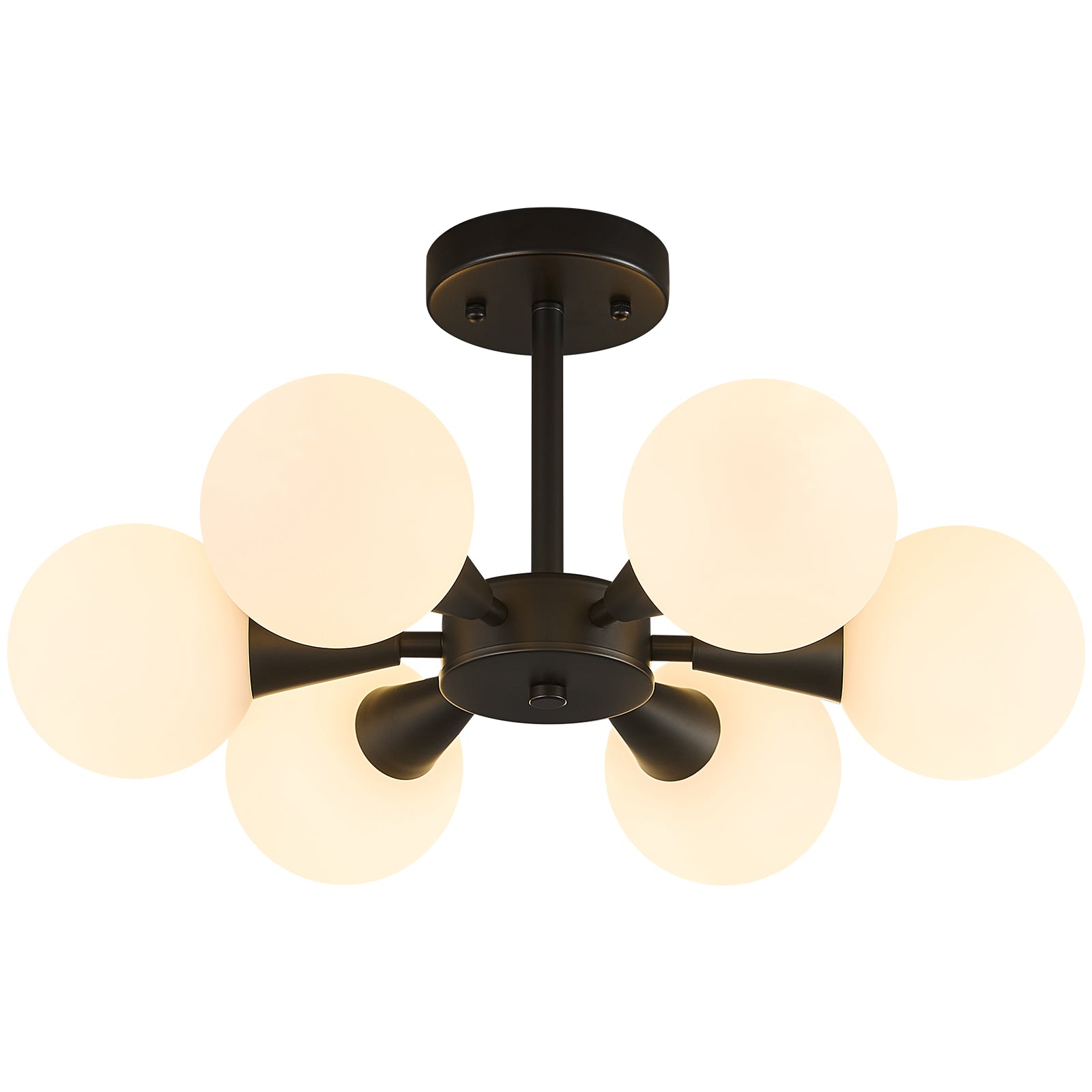 Mid Century Modern with Milk White Glass Lampshade Ceiling Light