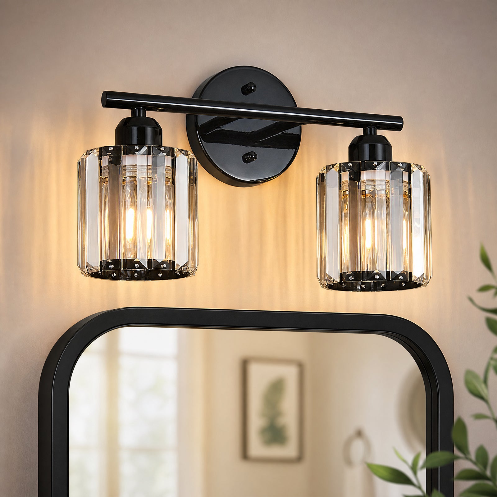 Modern Linear Fluted Crystal Bathroom Vanity Light