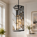 Luxury Frame Rectangular Crystal Linear Pendant Light