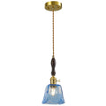 Farmhouse Vintage Textured Glass Hanging Pendant Light