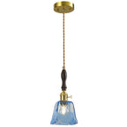 Farmhouse Vintage Textured Glass Hanging Pendant Light