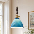 Retro Nordic Striped Ceramic Pendant Light Series