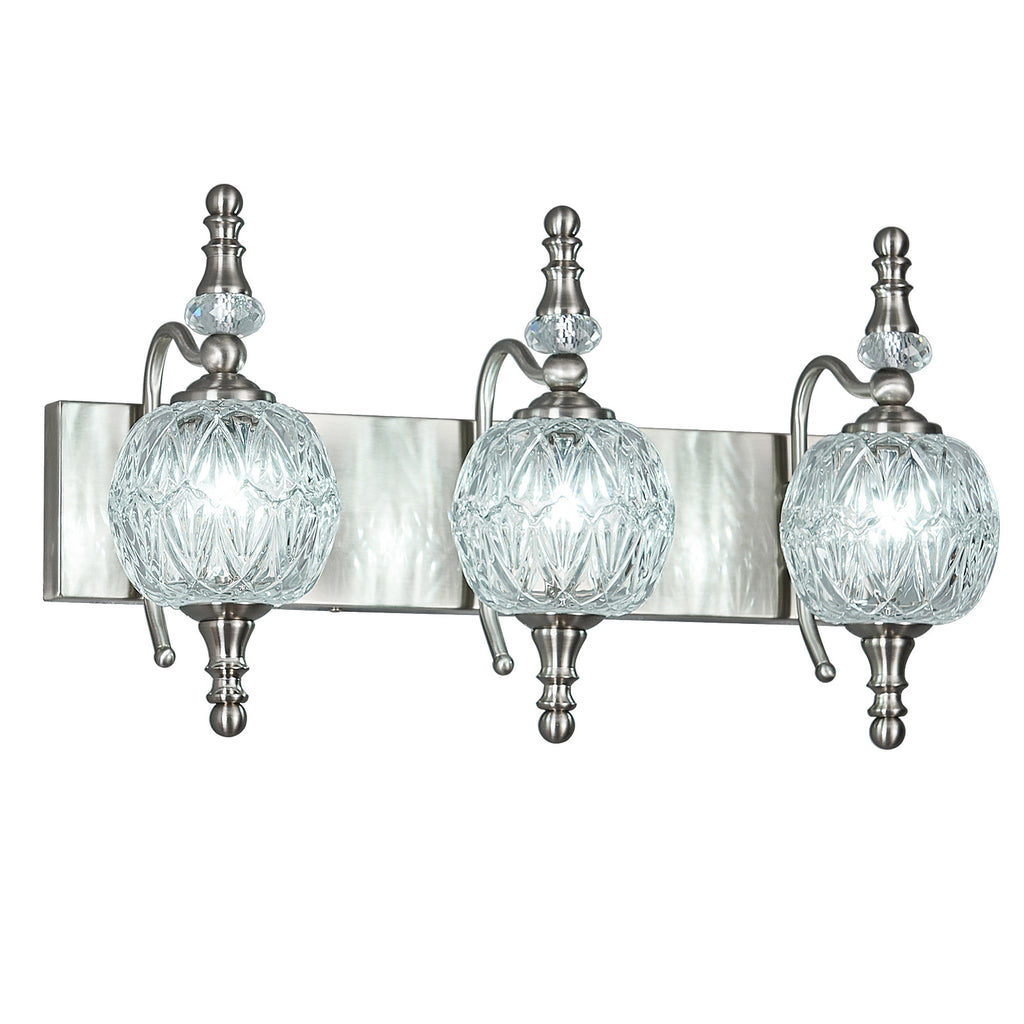 Classic Vintage Round Textured Glass Bathroom Vanity Light