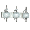 Classic Vintage Round Textured Glass Bathroom Vanity Light