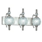 Classic Vintage Round Textured Glass Bathroom Vanity Light
