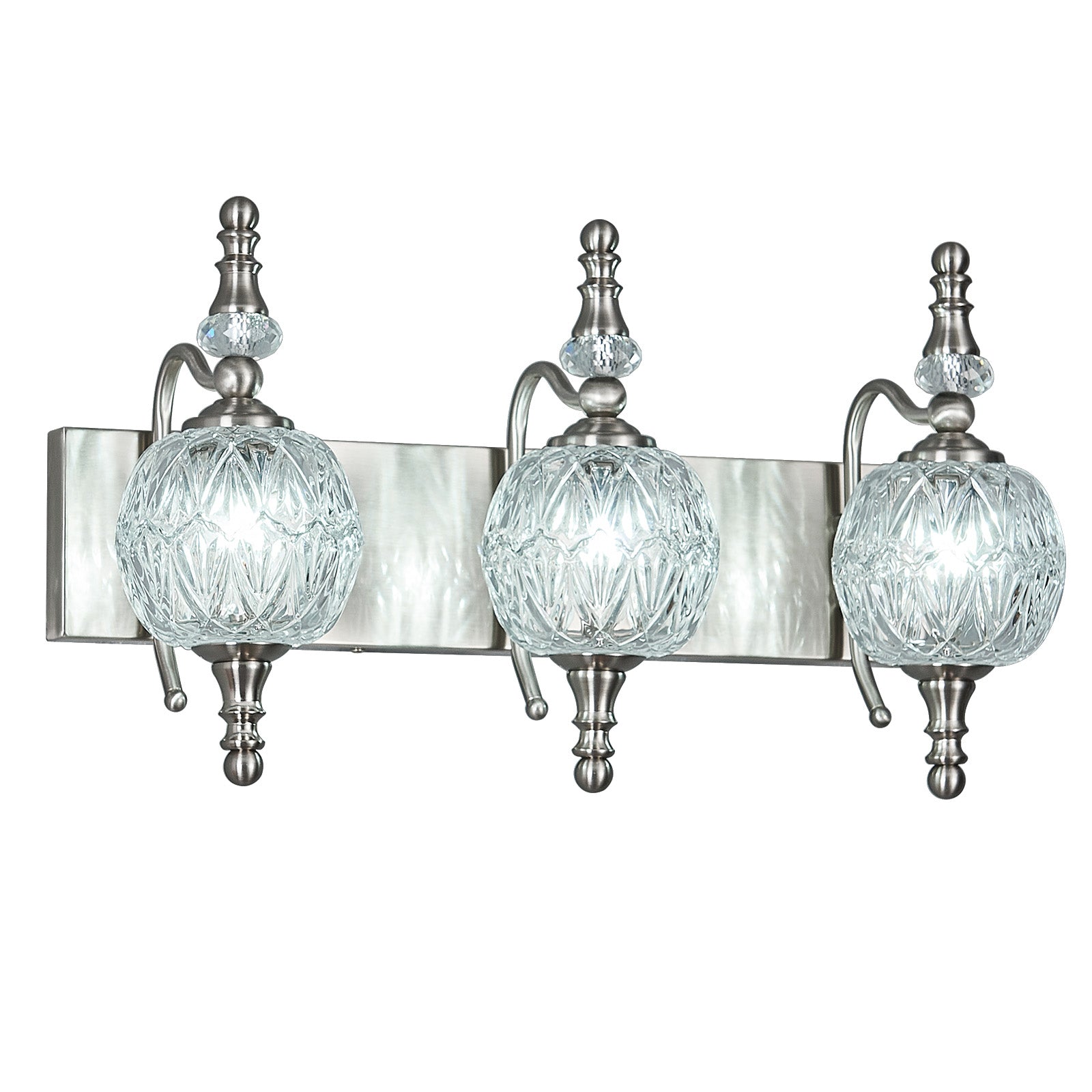 Classic Vintage Round Textured Glass Bathroom Vanity Light