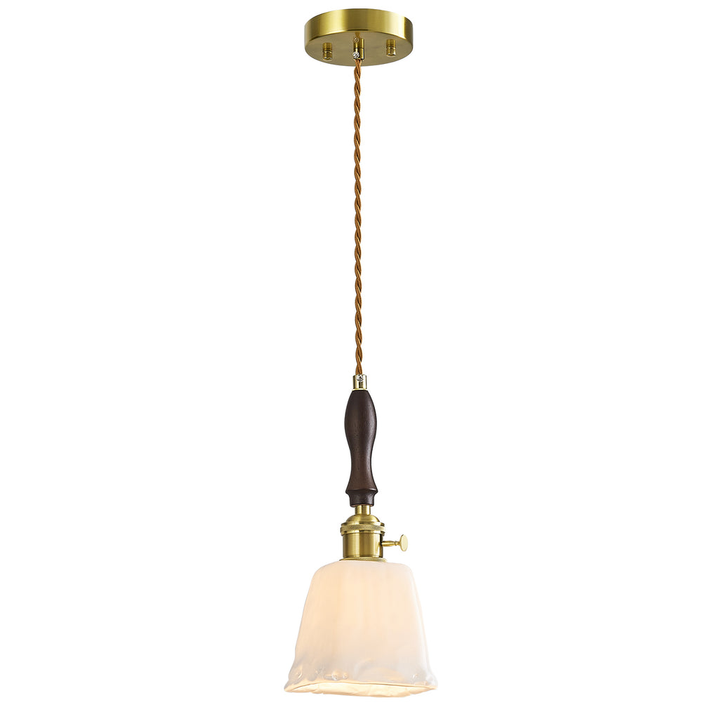 Farmhouse Vintage Textured Glass Hanging Pendant Light