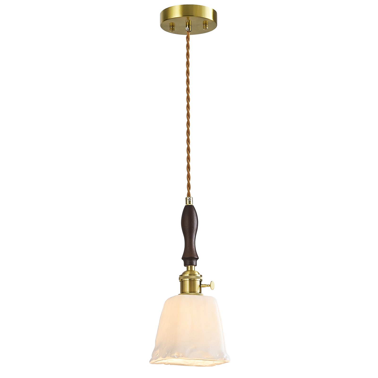 Farmhouse Vintage Textured Glass Hanging Pendant Light