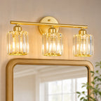 Modern Linear Fluted Crystal Bathroom Vanity Light