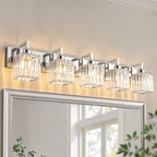 Modern Minimalist Vertical Rectangular Crystal Vanity Light