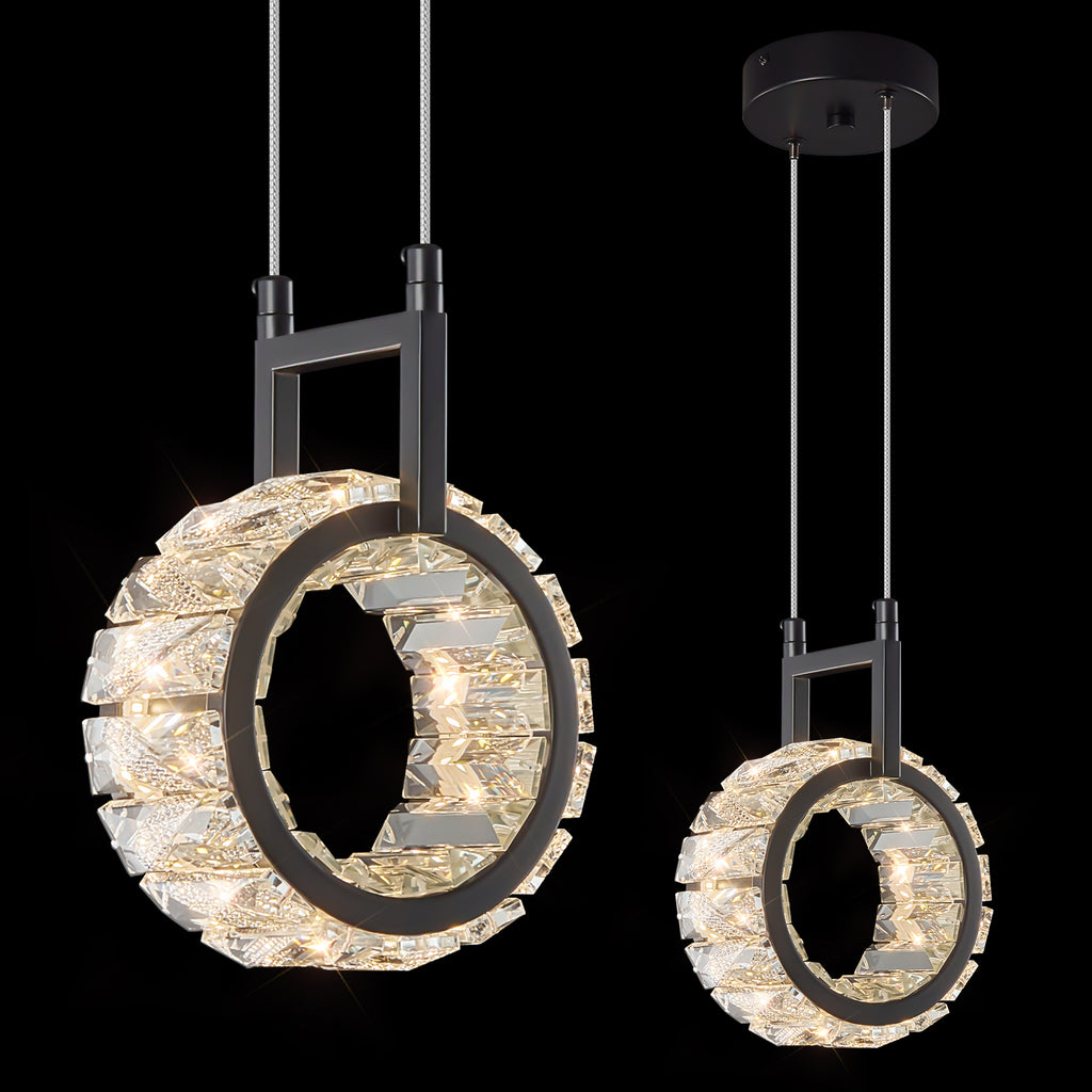 Modern Luxury LED Crystal Geometric Pendant Light