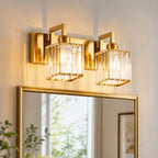Modern Minimalist Vertical Rectangular Crystal Vanity Light
