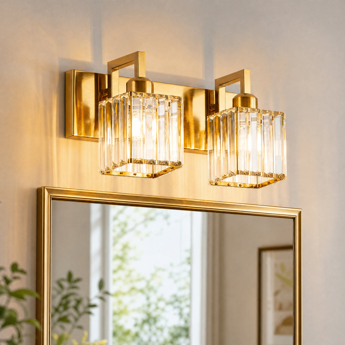 Modern Minimalist Vertical Rectangular Crystal Vanity Light