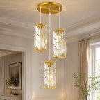 Luxury Frame Rectangular Crystal Linear Pendant Light