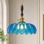 Retro Scalloped Petal Glass Hanging Pendant Light