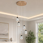 Mini Teardrop LED Black Gold Crystal Pendant Light