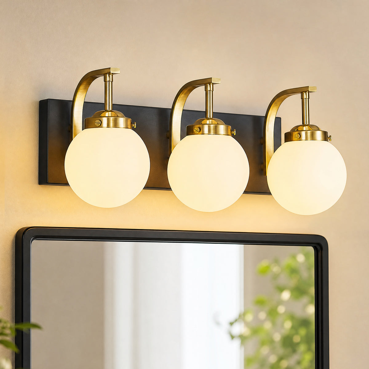 Modern Opal Globe Milky Glass Bathroom Vanity Light