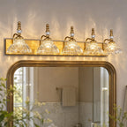 Vintage Clear Flower Glass Shade  Bathroom Vanity