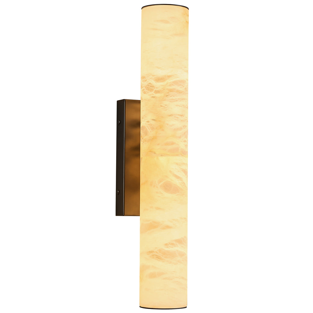 Minimalist Long Cylinder Natural Alabaster Stone LED Wall Sconce
