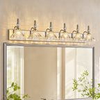 Vintage Clear Flower Glass Shade  Bathroom Vanity