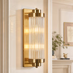 Modern Vertical Fluted Crystal LED Wall Sconce