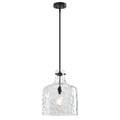 Farmhouse Clear Hammered Glass Pendant Light